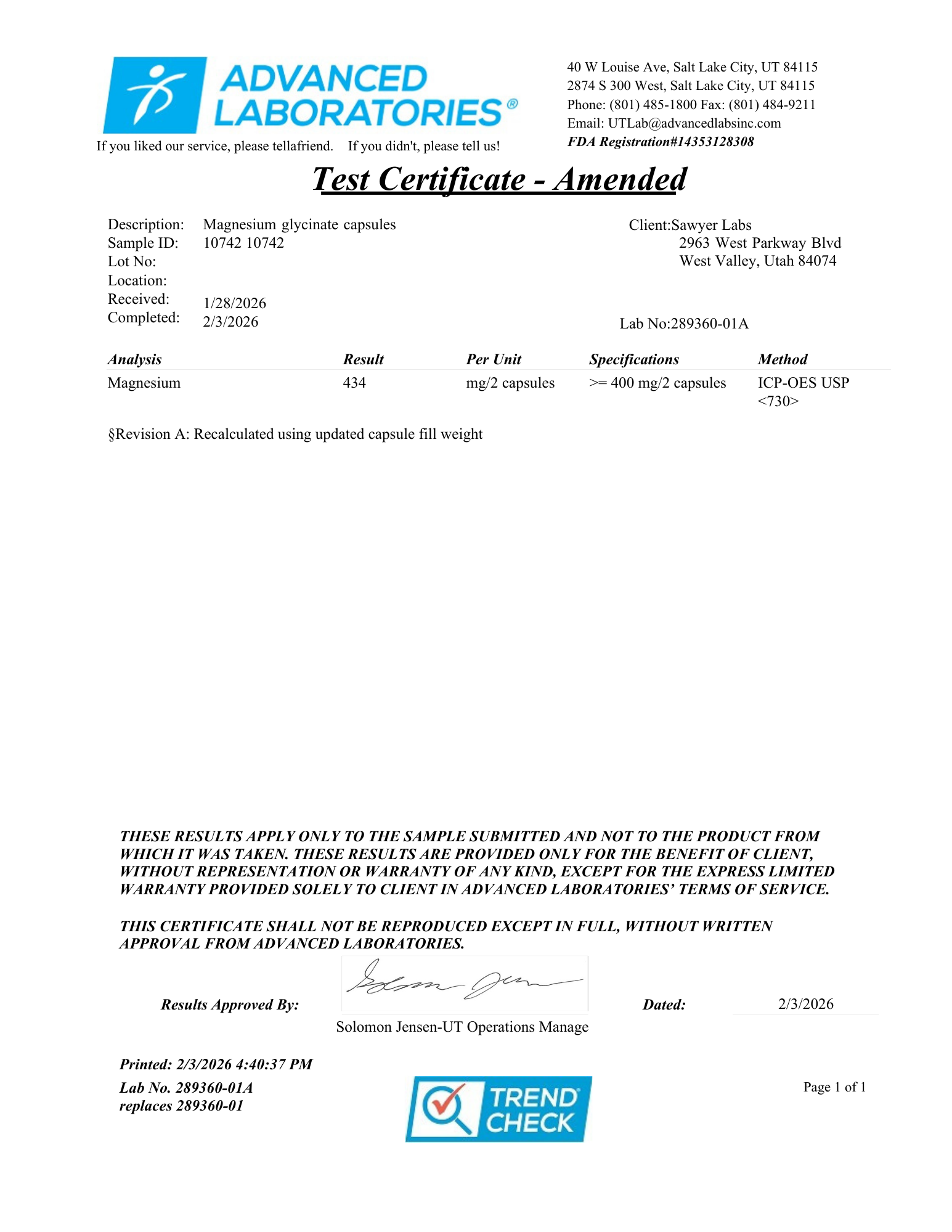 Magnesium Glycinate Capsules
