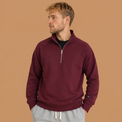 Organic Cotton Midweight Raglan Quarterzip