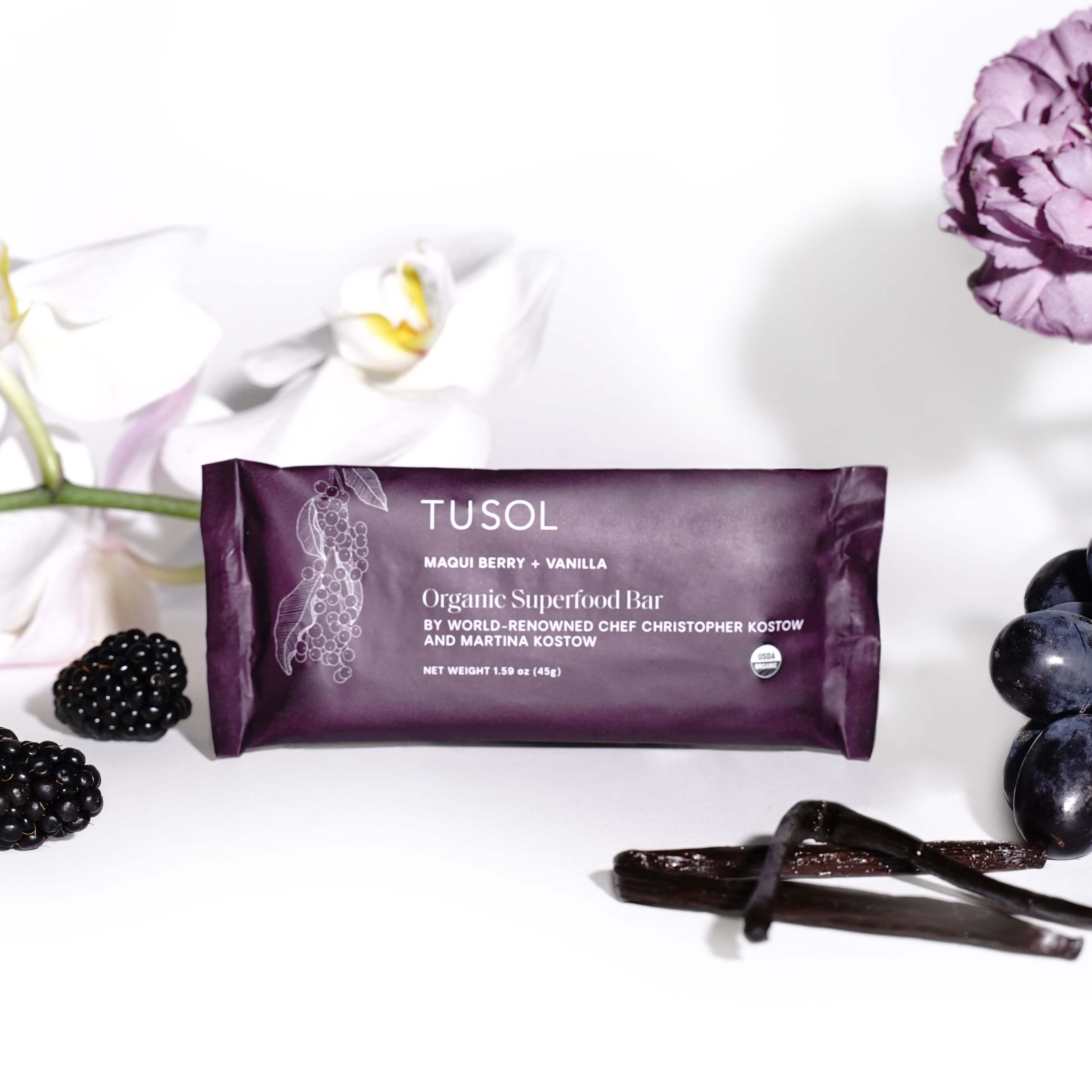 Maqui Berry + Vanilla Protein Bar (8 Pk) by TUSOL Wellness