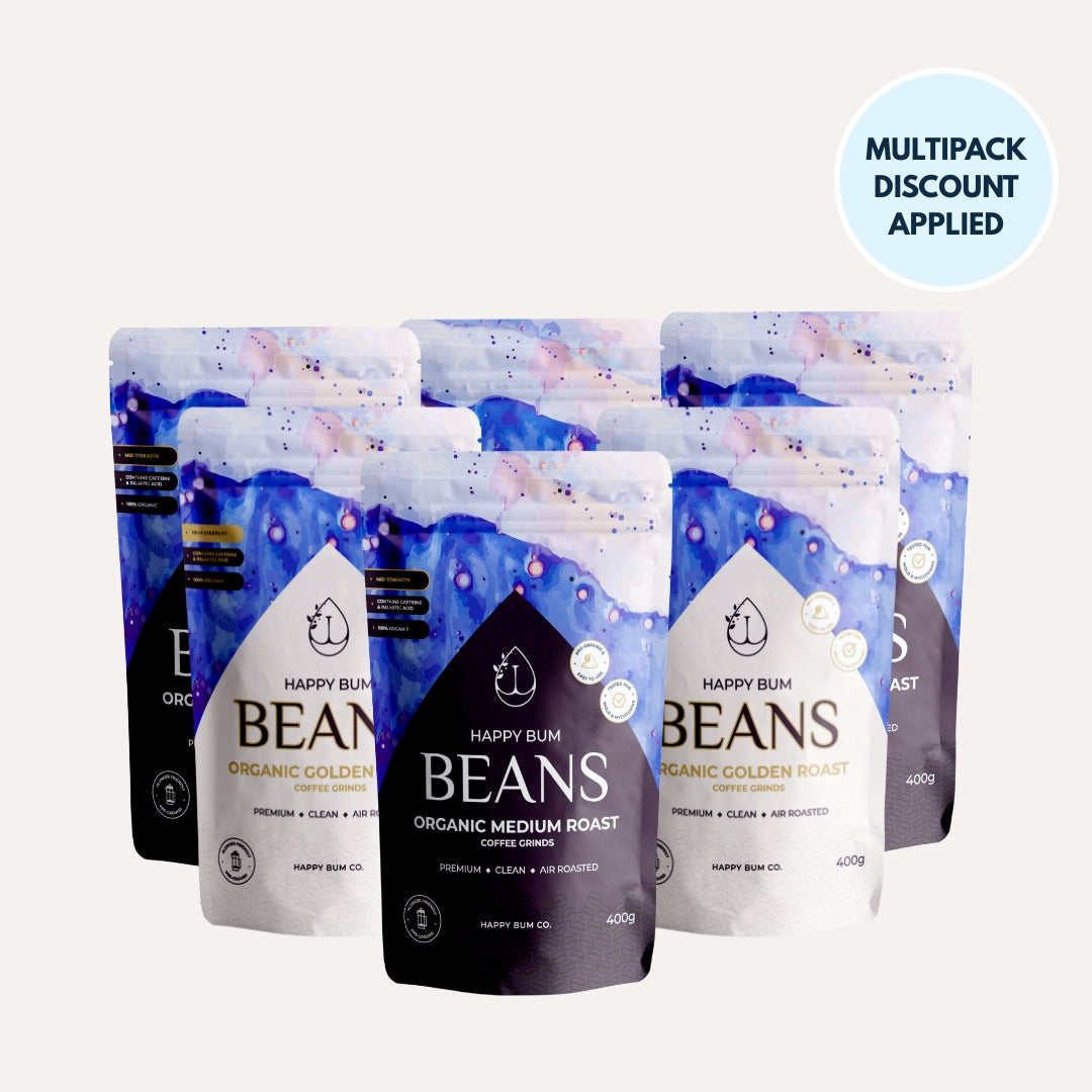 Happy Bum Beans - Organic Gold & Medium Roast 6 Pack