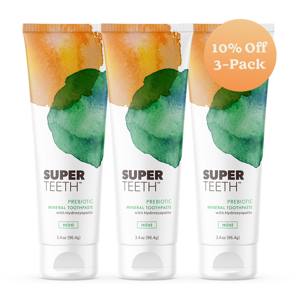 Remineralizing Hydroxyapatite Prebiotic Toothpaste 3 Pack - Mild Mint