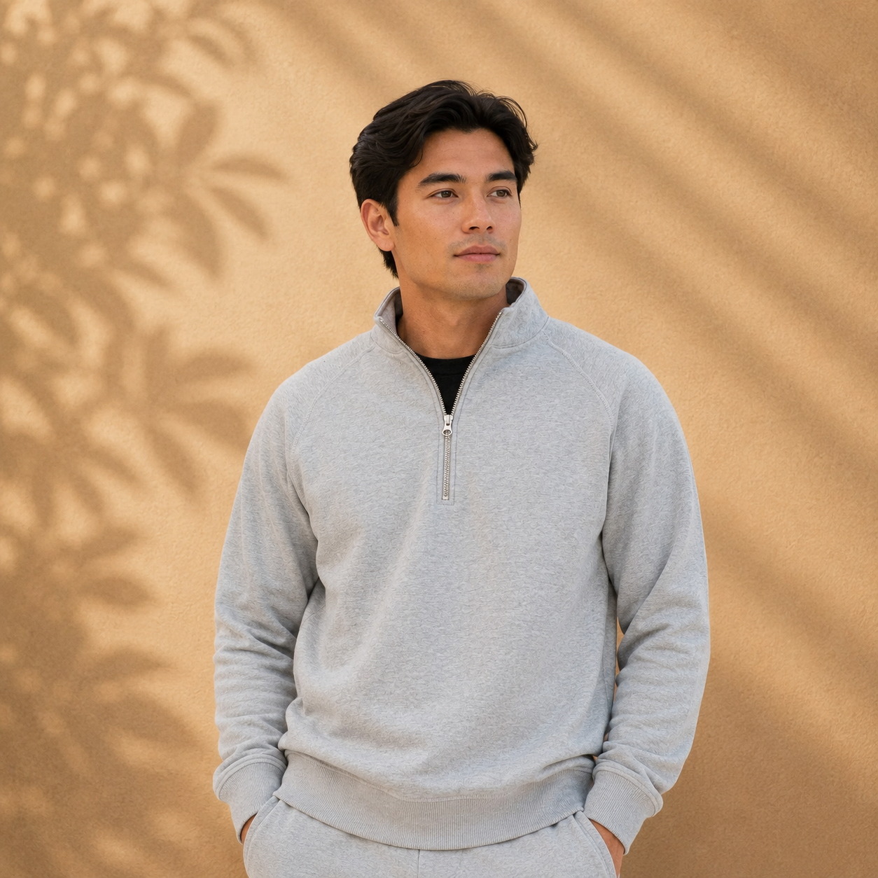 Organic Cotton Midweight Raglan Quarterzip