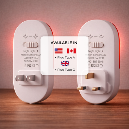 Anti-Blue LED Night Light Motion Sensor - Red