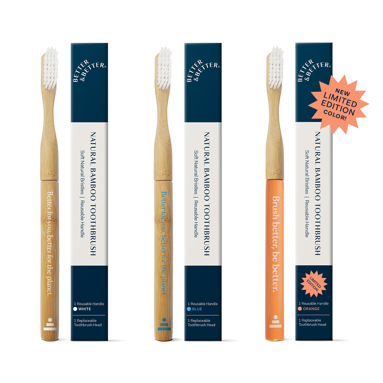 Natural Bamboo Toothbrush by Better & Better