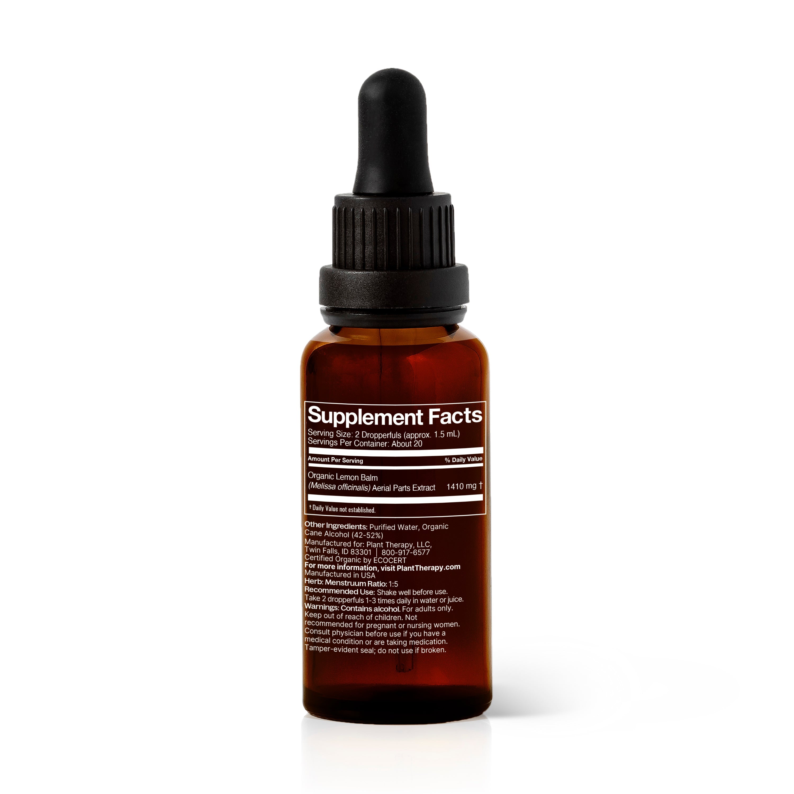 Organic Lemon Balm Herbal Tincture by Plant Therapy