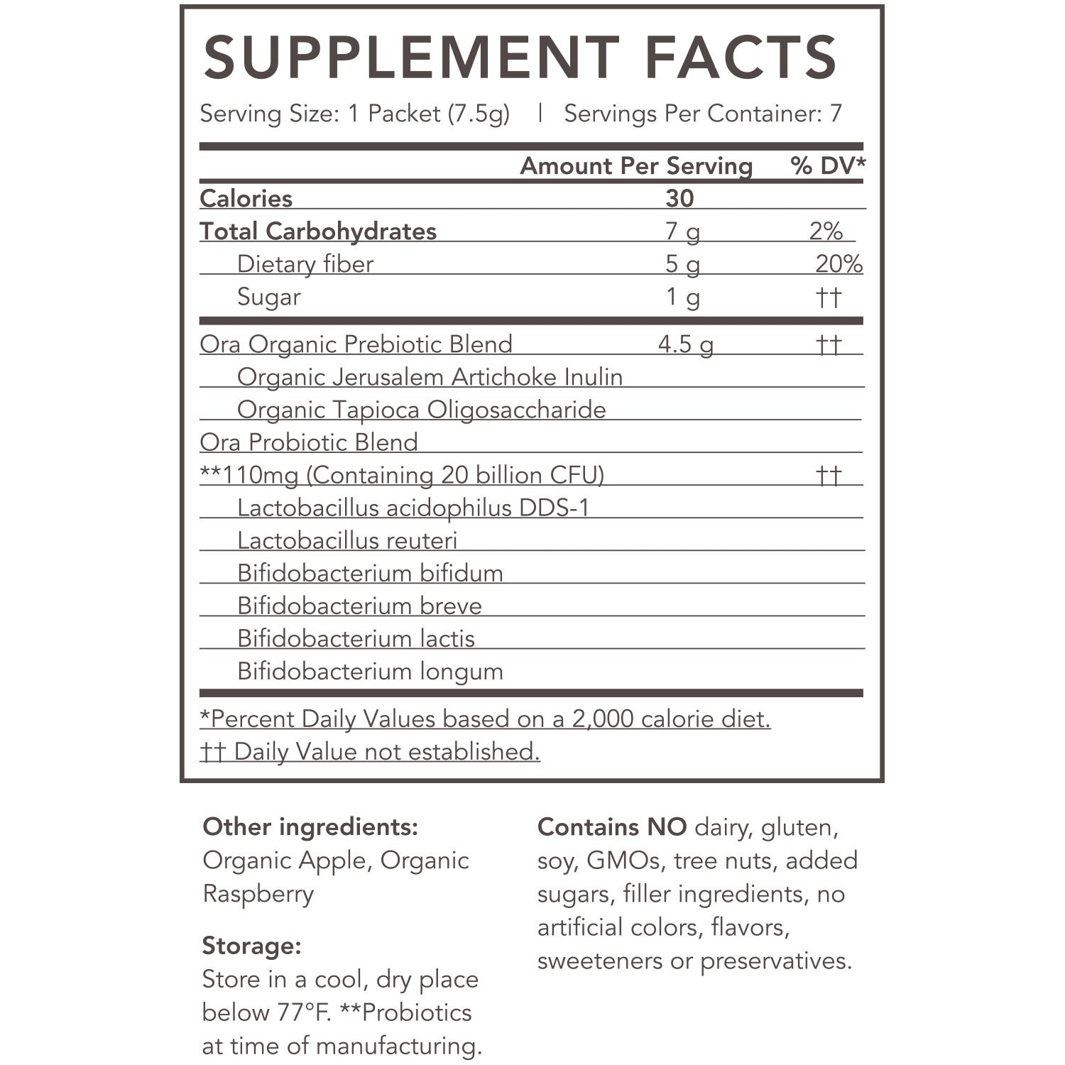 Organic Probiotics with Prebiotics Powder