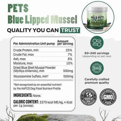 Wild Pets - Blue Lipped Mussel & Glucosamine Powder
