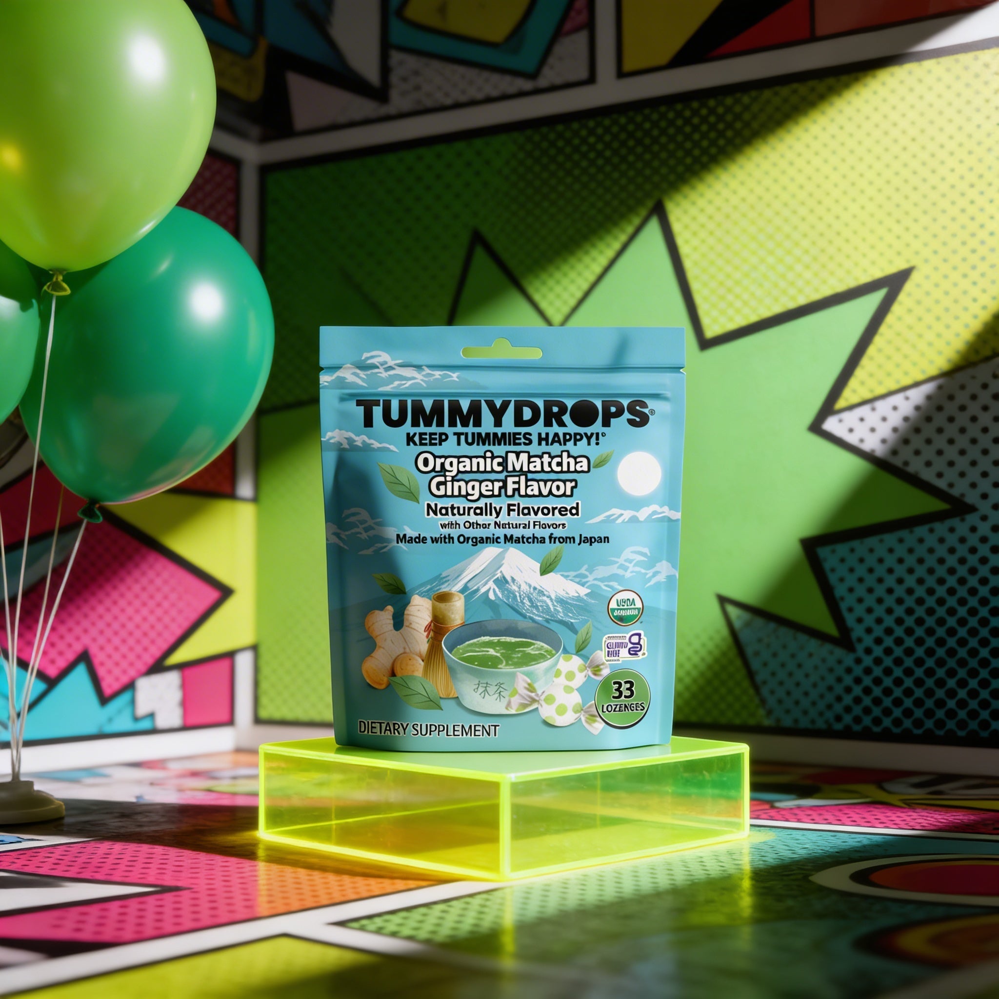 Matcha Ginger Tummydrops, 33 ct