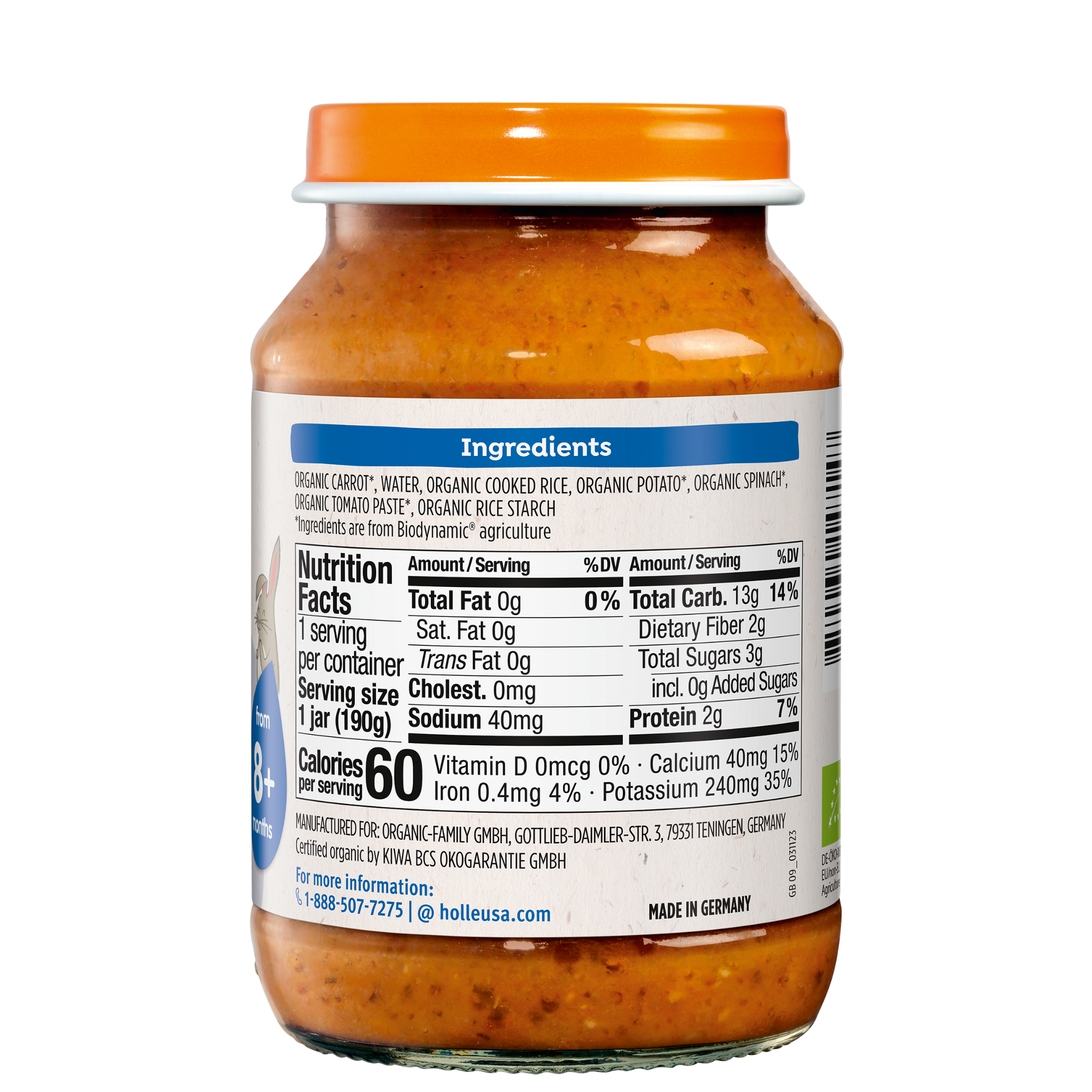 Holle Organic Baby Food Jar - Veggie Risotto - 6 Jars by Holle USA