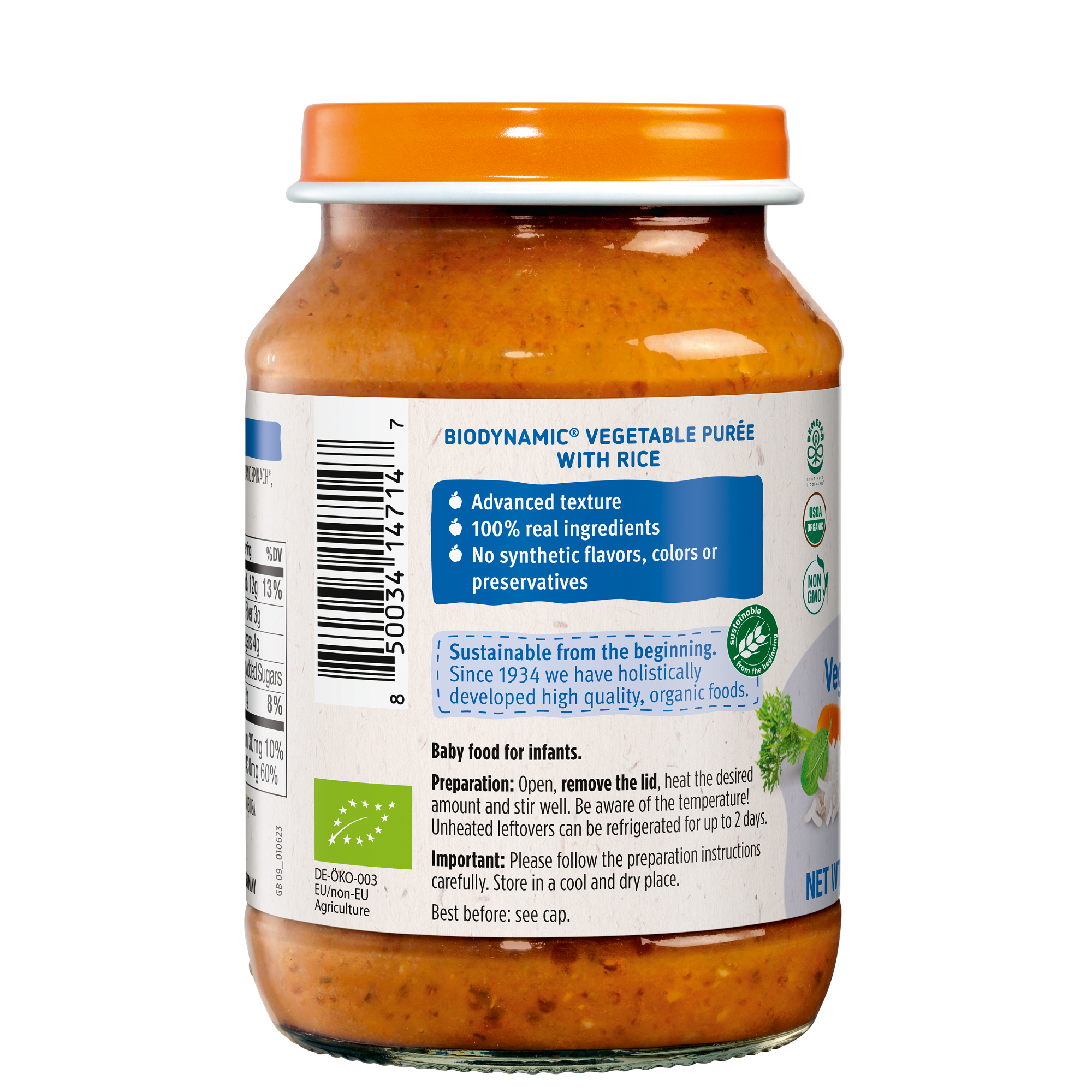 Holle Organic Baby Food Jar - Veggie Risotto - 6 Jars by Holle USA