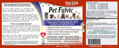 Fulvic Minerals Liquid for Animals, 16 Oz.