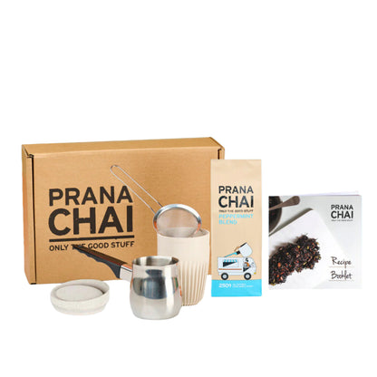 Prana Chai Peppermint Blend Starter Box with Huskee 12oz Cup & Lid by Prana Chai