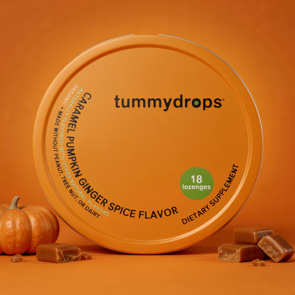 Caramel Pumpkin Ginger Tummydrops  | Organic Lozenges 18ct Tin