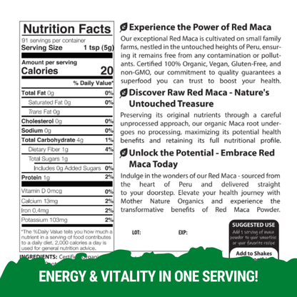 Red Maca Powder by Mother Nature Organics