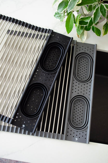 OPEN BOX Roll Up Silicone + Stainless Steel Dish Drying Rack