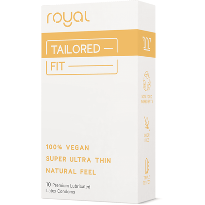 Tailored Fit Ultra Thin Vegan Latex Condoms by Royal Intimacy
