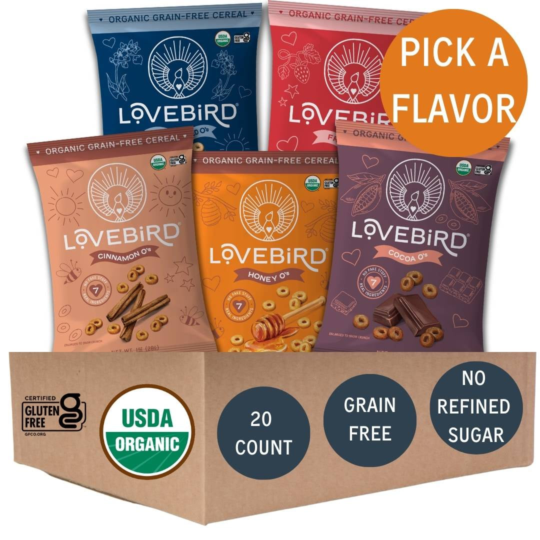 Lovebird Cereal Snack Packs 20 Count