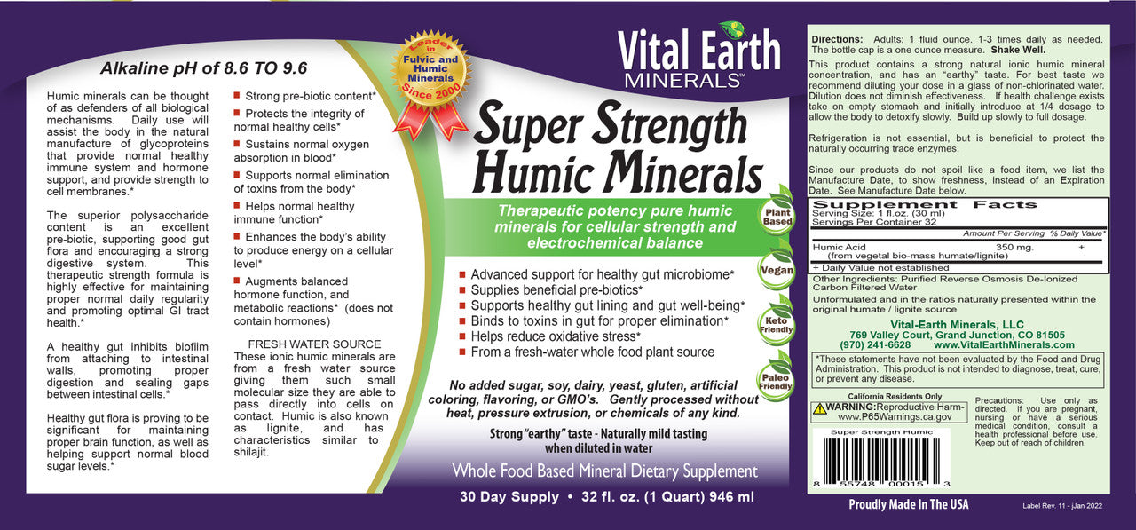 Super Strength Humic Minerals Liquid, 32 Oz.