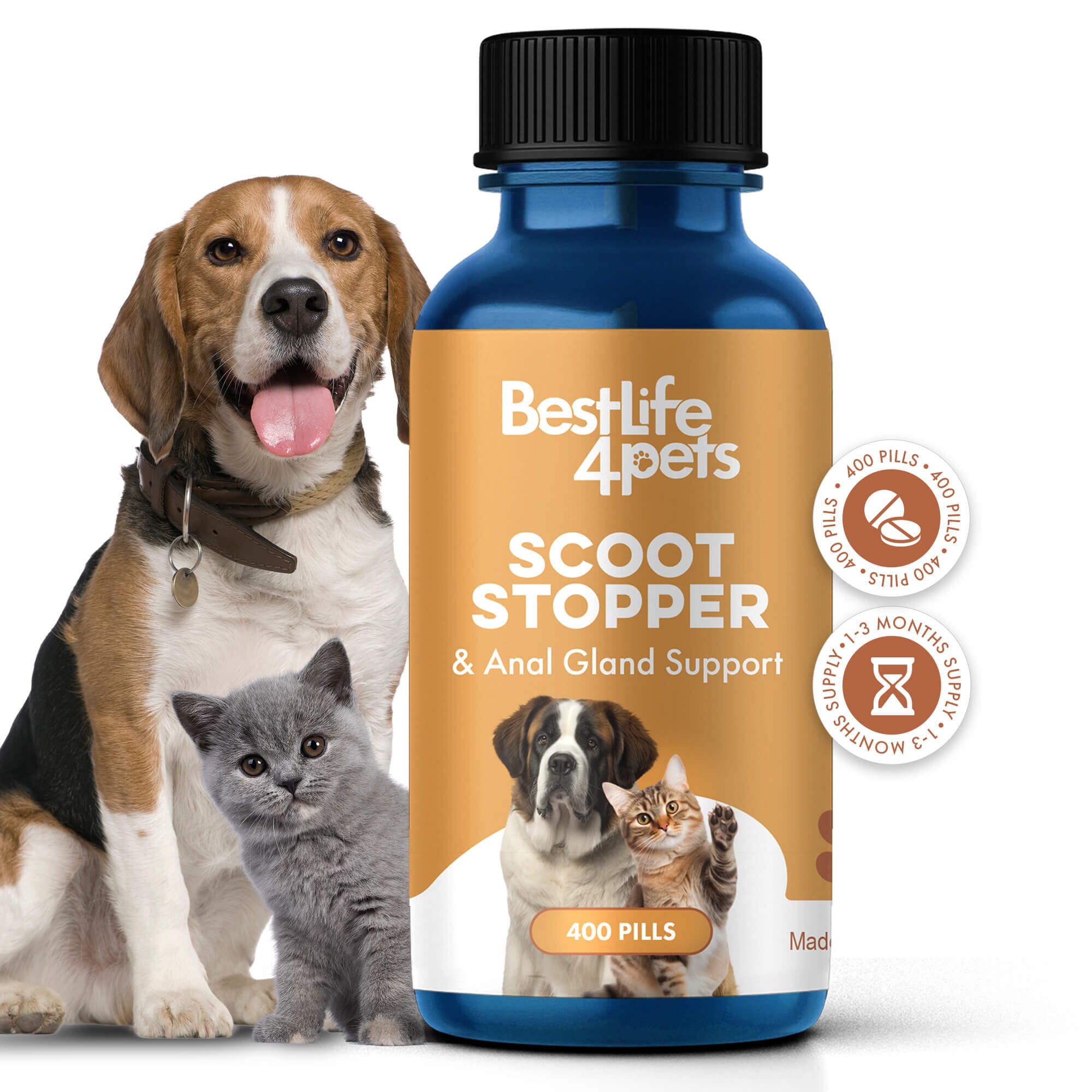 Scoot Stopper & Anal Gland Support for Dogs and Cats by BestLife4Pets