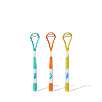 VIO2™ Tongue Scraper - Pack of 3 REUSABLE Scrapers - BPA Free, PFAS Free, Latex Free