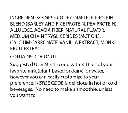 NØRSE CØDE Vanilla Plant Protein Powder by NØRSE CØDE