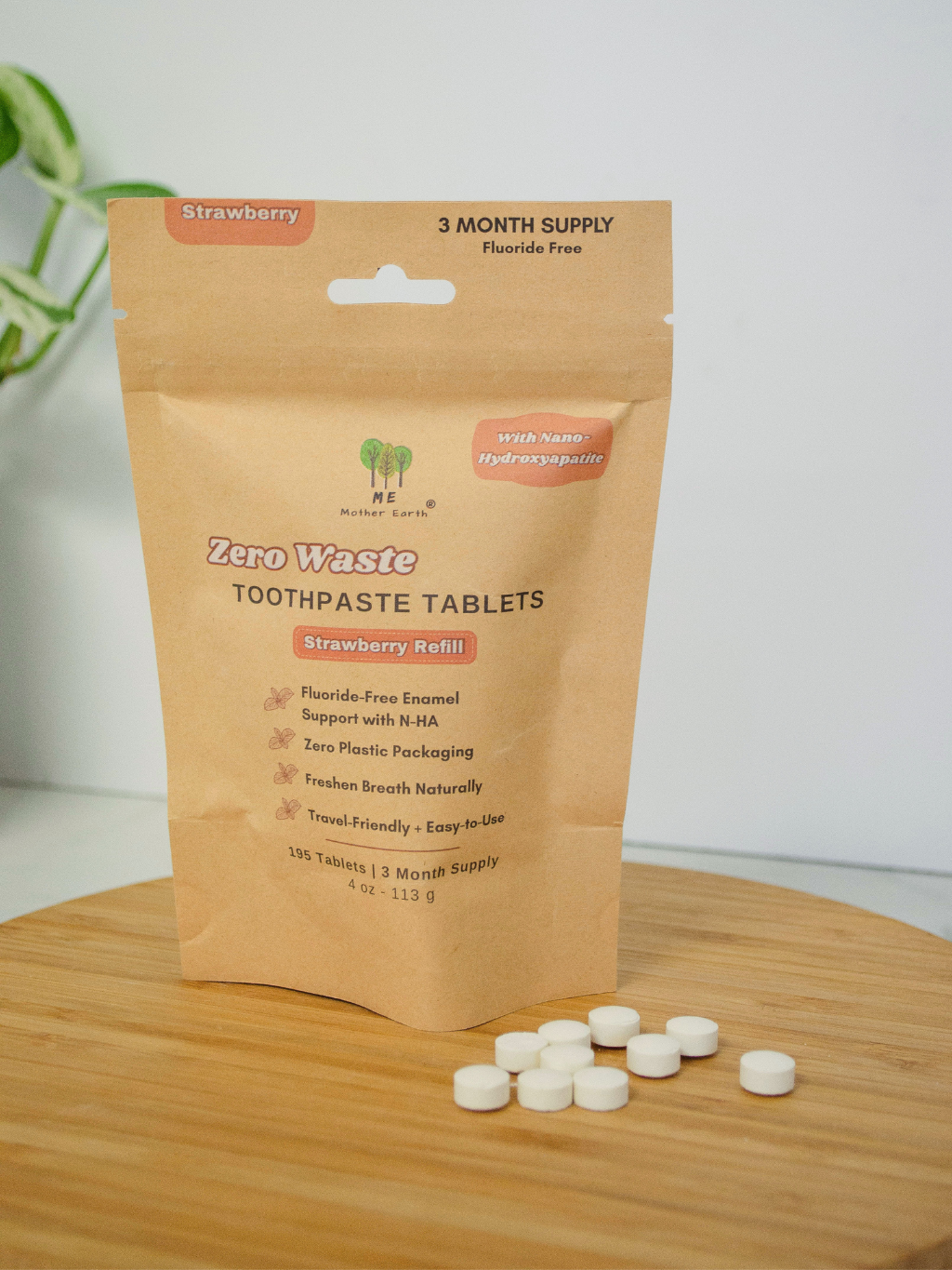 Toothpaste Tablets for Kids: Strawberry with NHA