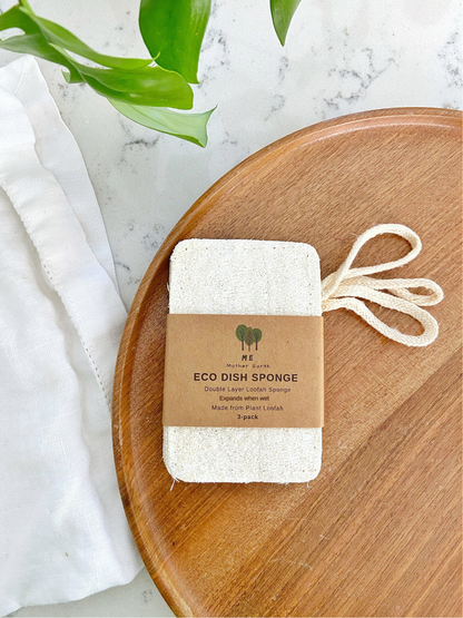 Loofah Dish Sponges: Double Layer 3-Pack