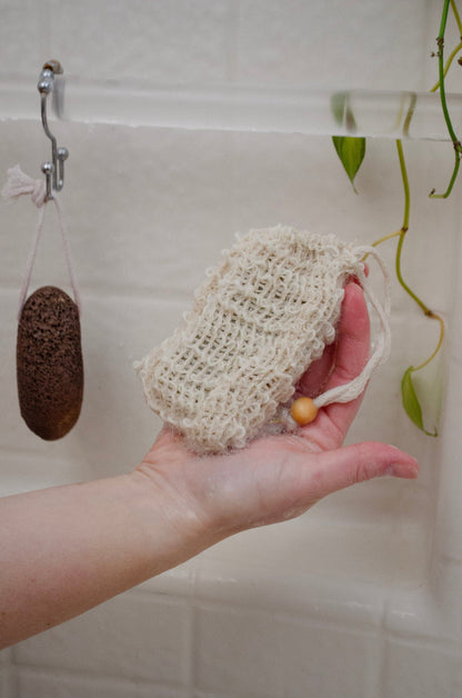 Natural Sisal Soap Saver and Exfoliating Pouch