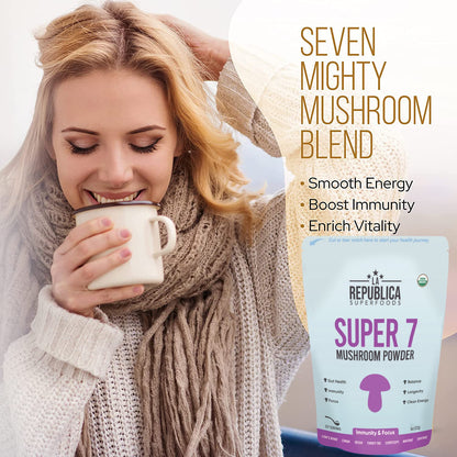 Super 7 Mushroom Extract Powder by La Republica Superfoods