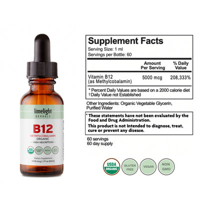 b12 vitamins 5000 mcg b12 sublingual b12 methylcobalamin supplement limelight herbals drops
