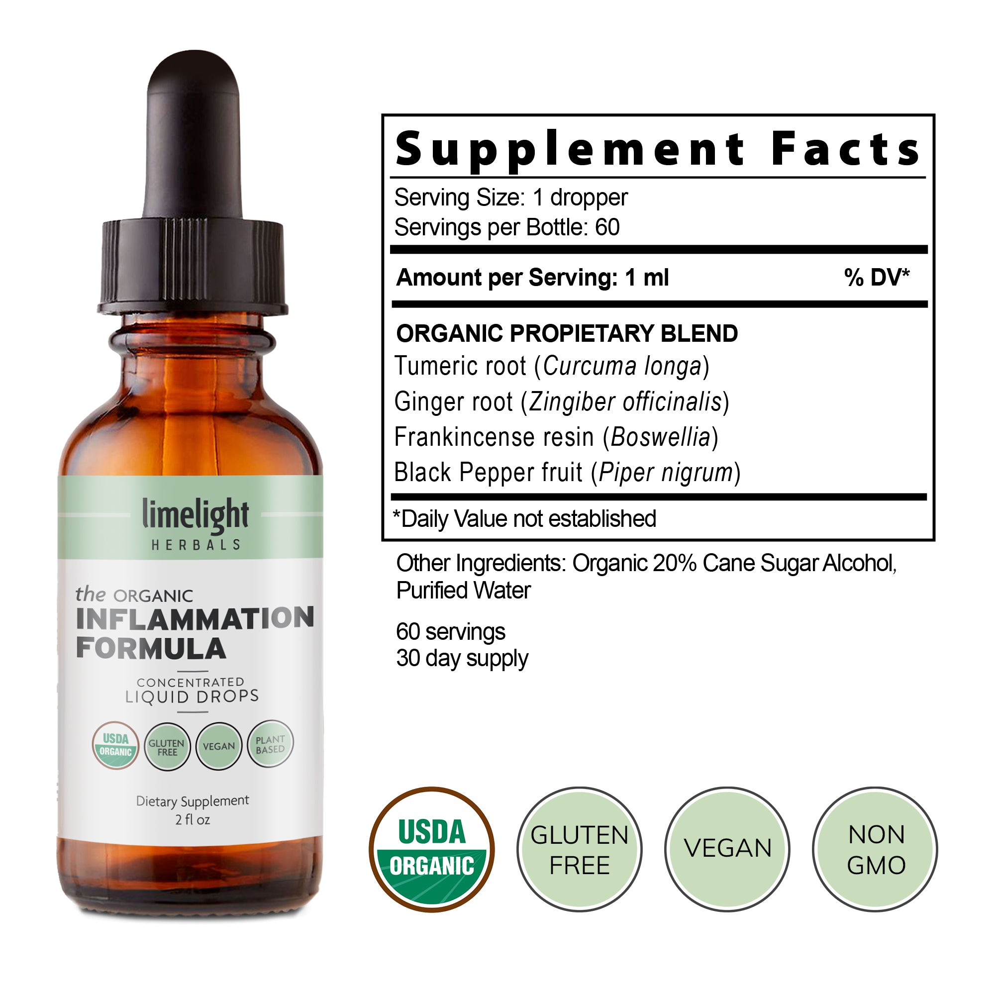 USDA organic inflammation formula for joint pain relief