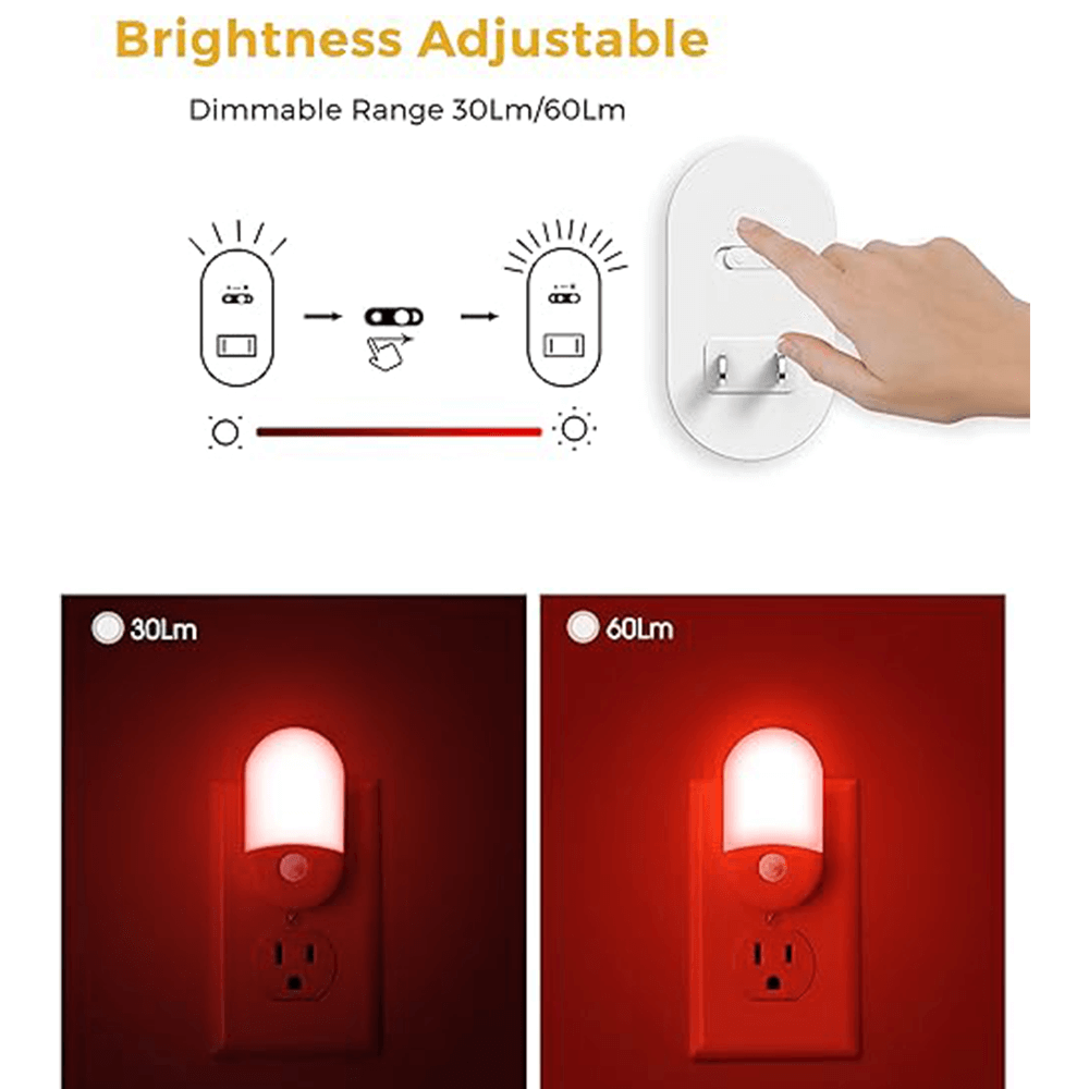 Anti-Blue LED Night Light Motion Sensor - Red