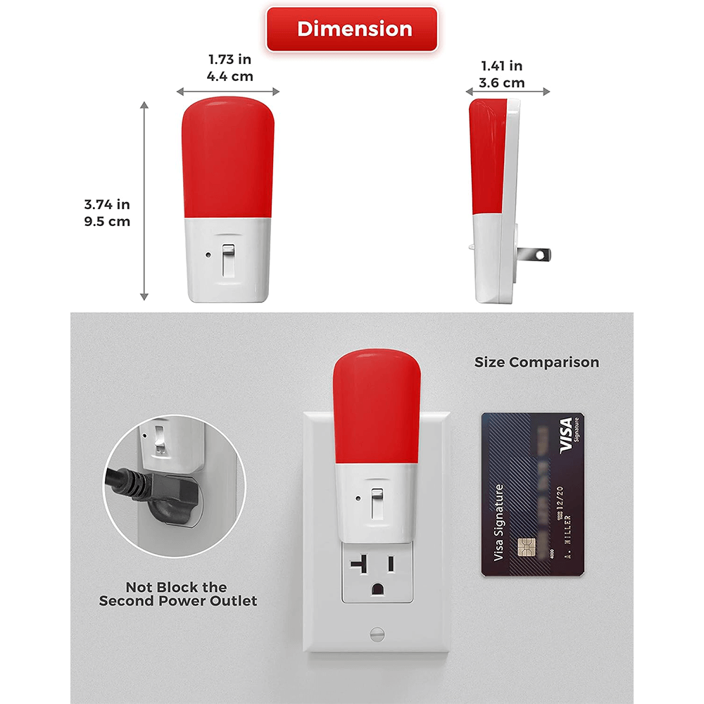 Anti-Blue LED Night Light - Red