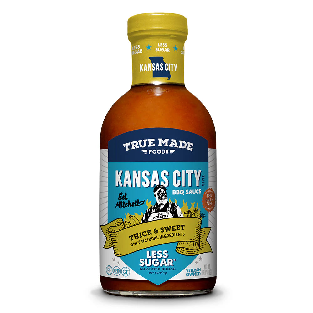 True Made Kansas City BBQ Sauce Bottles - 6 bottles x 18oz case by Farm2Me