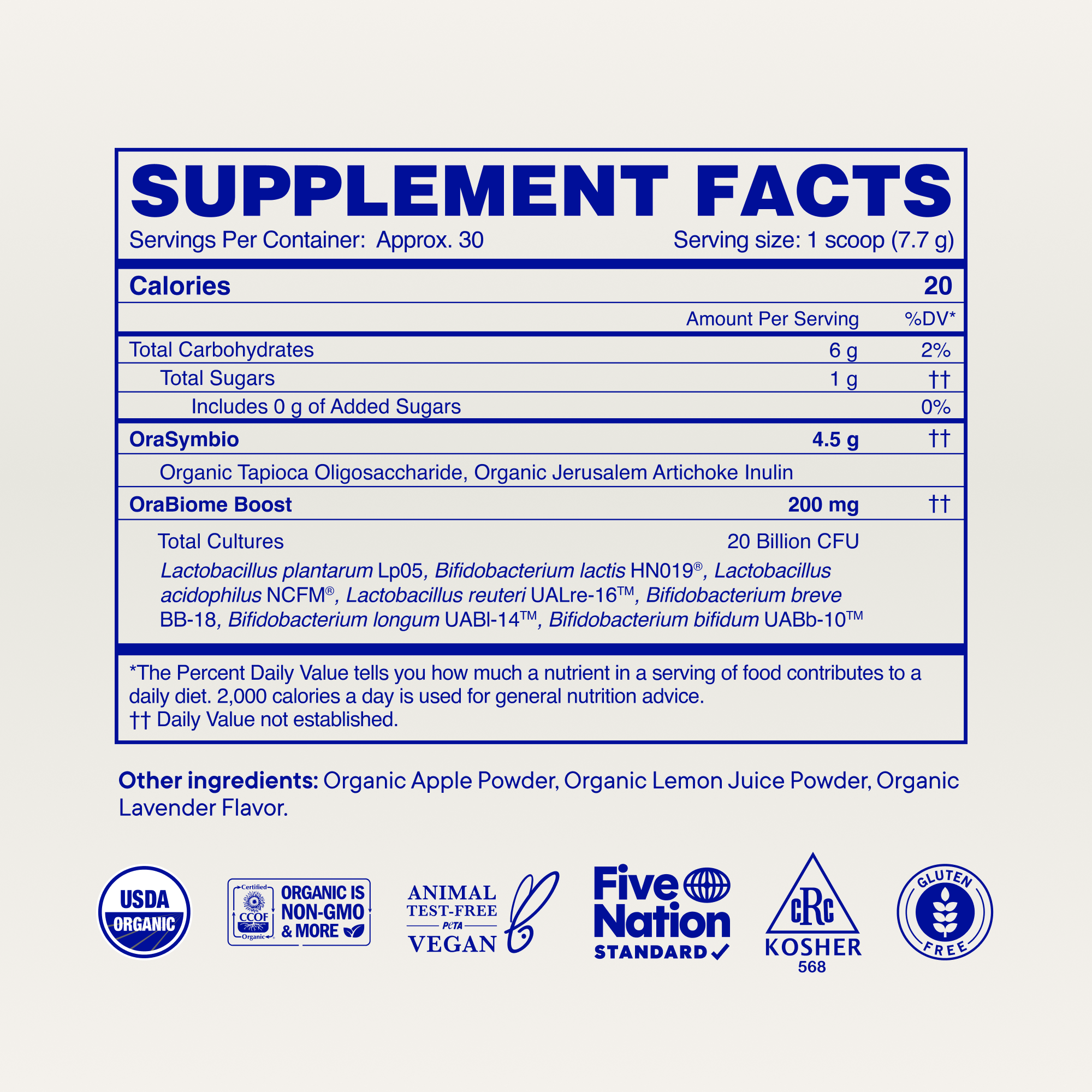 Organic Probiotics with Prebiotics Powder