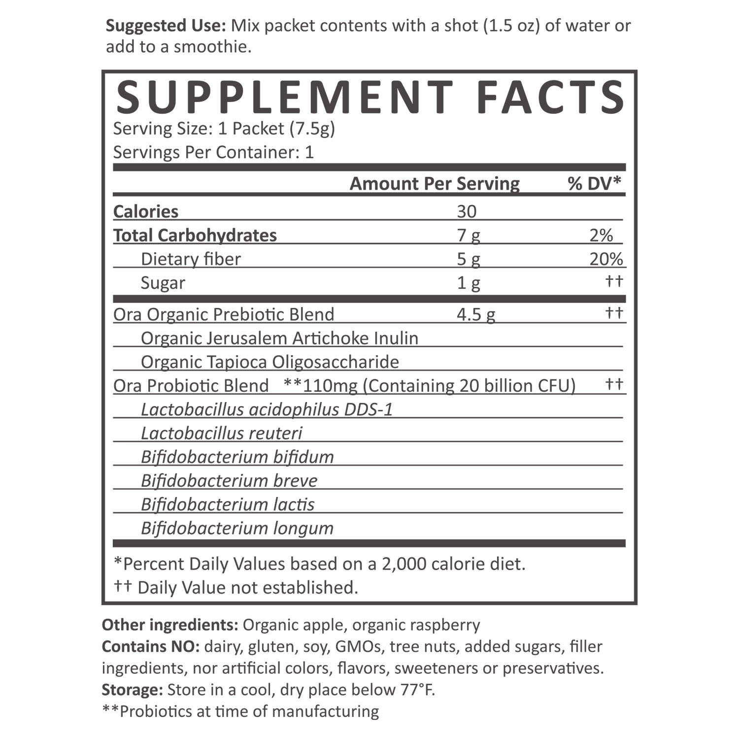Organic Probiotics with Prebiotics Powder