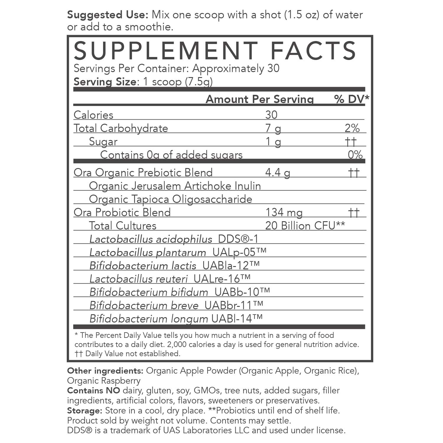 Organic Probiotics with Prebiotics Powder