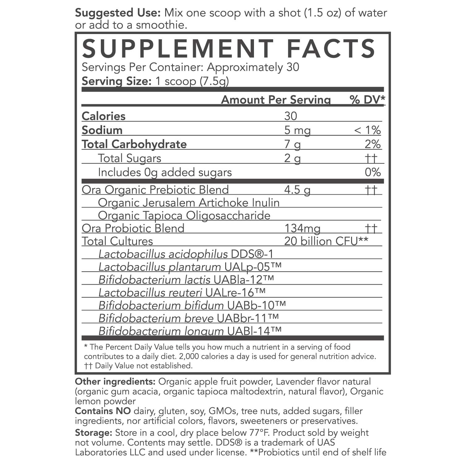 Organic Probiotics with Prebiotics Powder