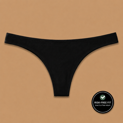 Organic Cotton Thong - Jet Black