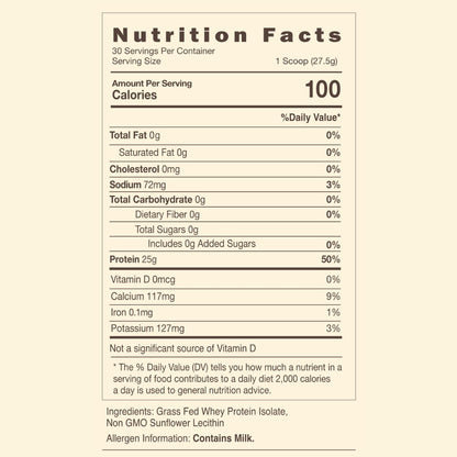 Regenerative Grass Fed Whey Protein Isolate