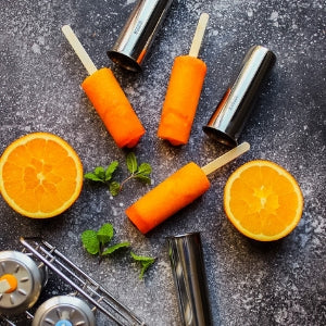 Stainless Steel Popsicle Molds, Round with Reusable Bamboo Sticks by ecozoi