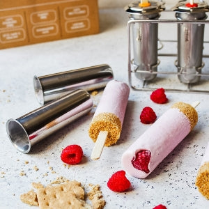 Stainless Steel Popsicle Molds, Round with Reusable Bamboo Sticks by ecozoi
