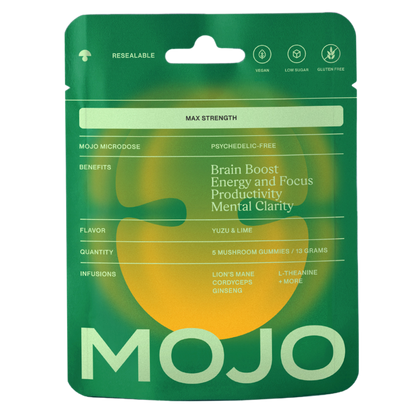 Max Strength Brain Boost Gummies  - Yuzu & Lime by Mojo | Mushroom Dosed Gummies