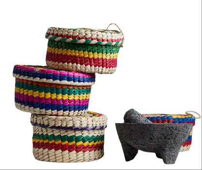Molcajete with Tortilla Basket by Verve Culture