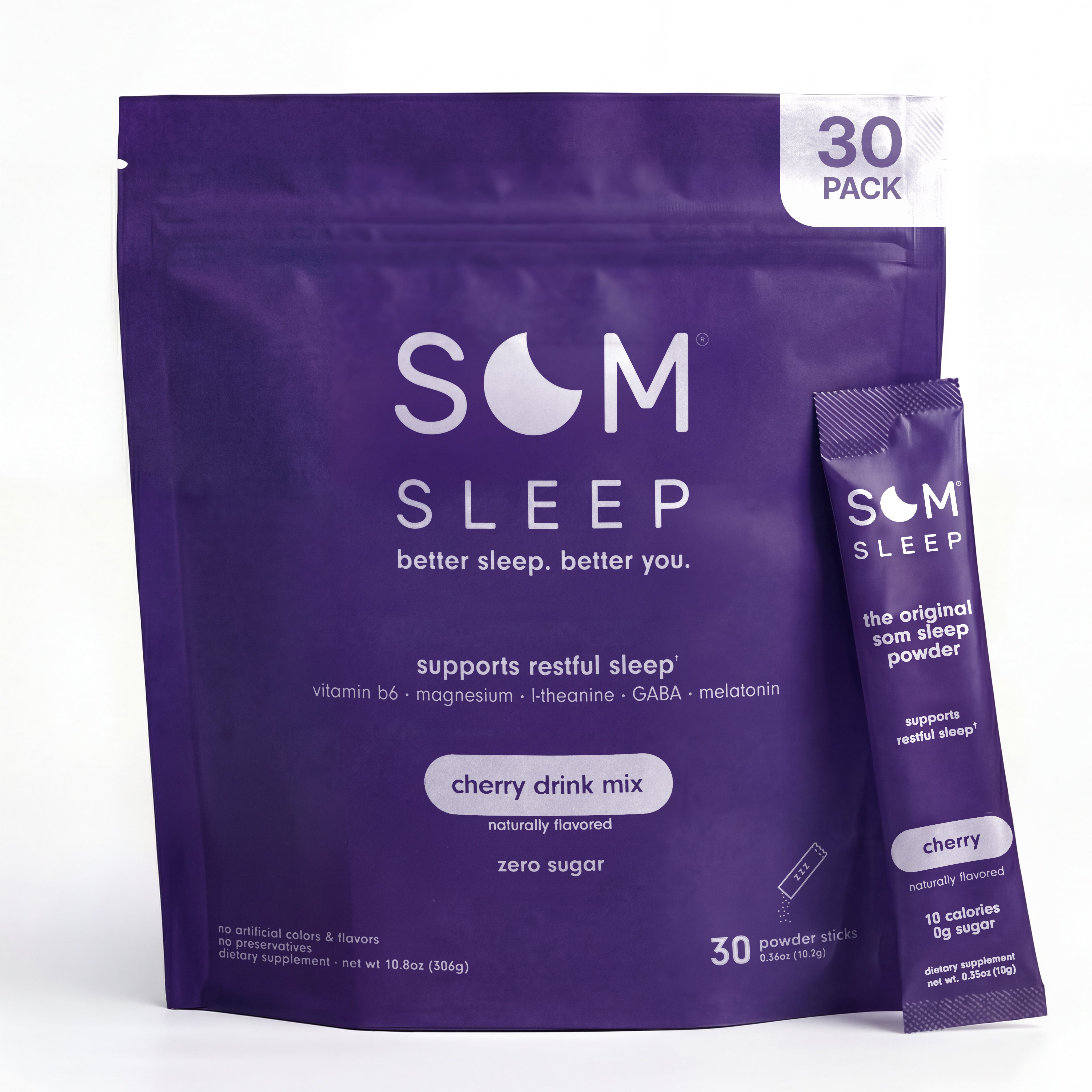 Som Sleep Recovery Formula: Nighttime Drink for Deep Sleep Support - Midnight Cherry