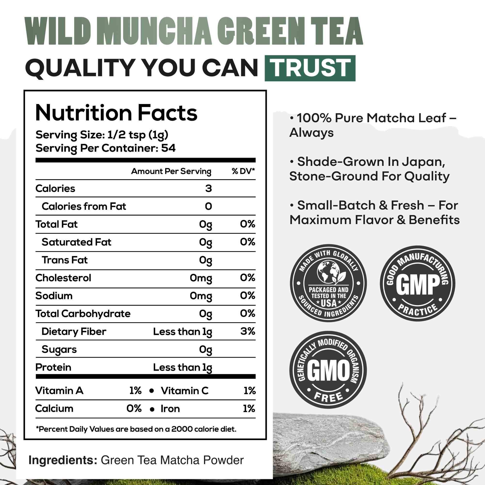 Wild Matcha Green Tea Powder — Ceremonial, Authentic from Japan