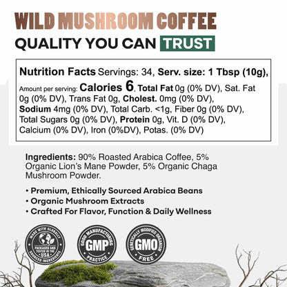 Wild Mushroom Coffee (Medium Roast) — Focus + Energy + Mood