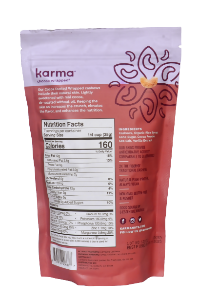 Karma Cocoa Dusted Wrapped Cashews by Farm2Me