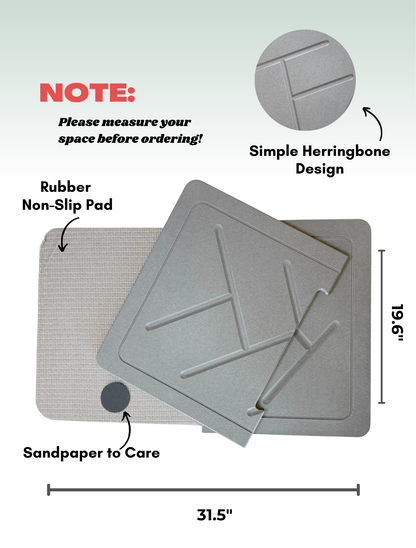 XL Quick Dry Diatomaceous Earth Floor Stone Bath Mat and Dish Mat | Bathroom Shower Mat Non-Slip | Super Absorbent
