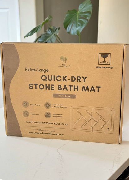 XL Quick Dry Diatomaceous Earth Floor Stone Bath mat and Dish Mat | Bathroom Shower Mat Non-Slip | Super Absorbent | Eco Friendly